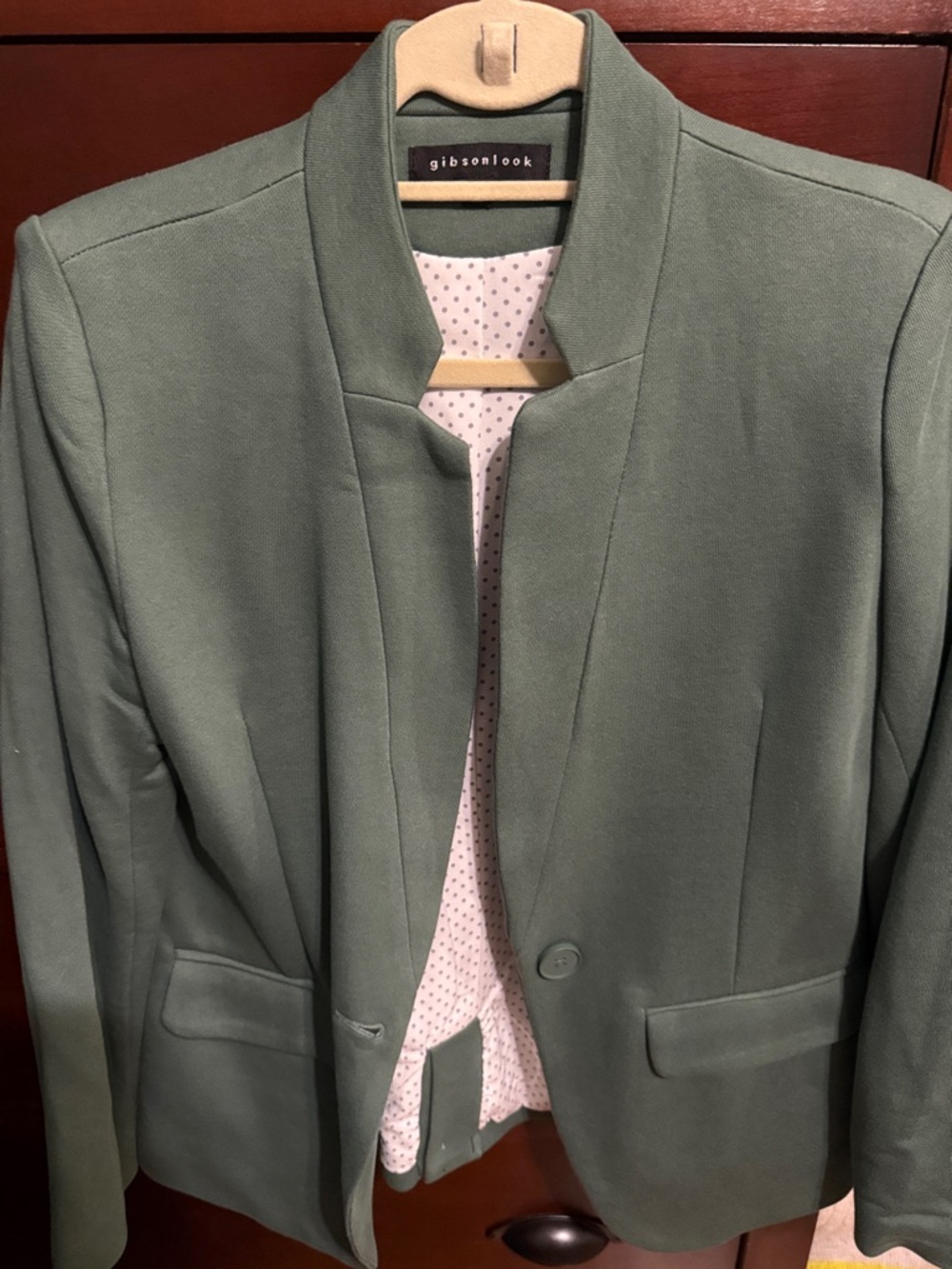 Gibson Olive Green Open-Front Blazer